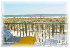 Ocean Front Porch with 2 loungers and table and 3 chairs